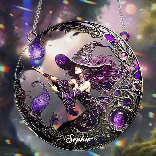 Beautiful Witch - Personalized Witch Window Hanging Suncatcher Ornament