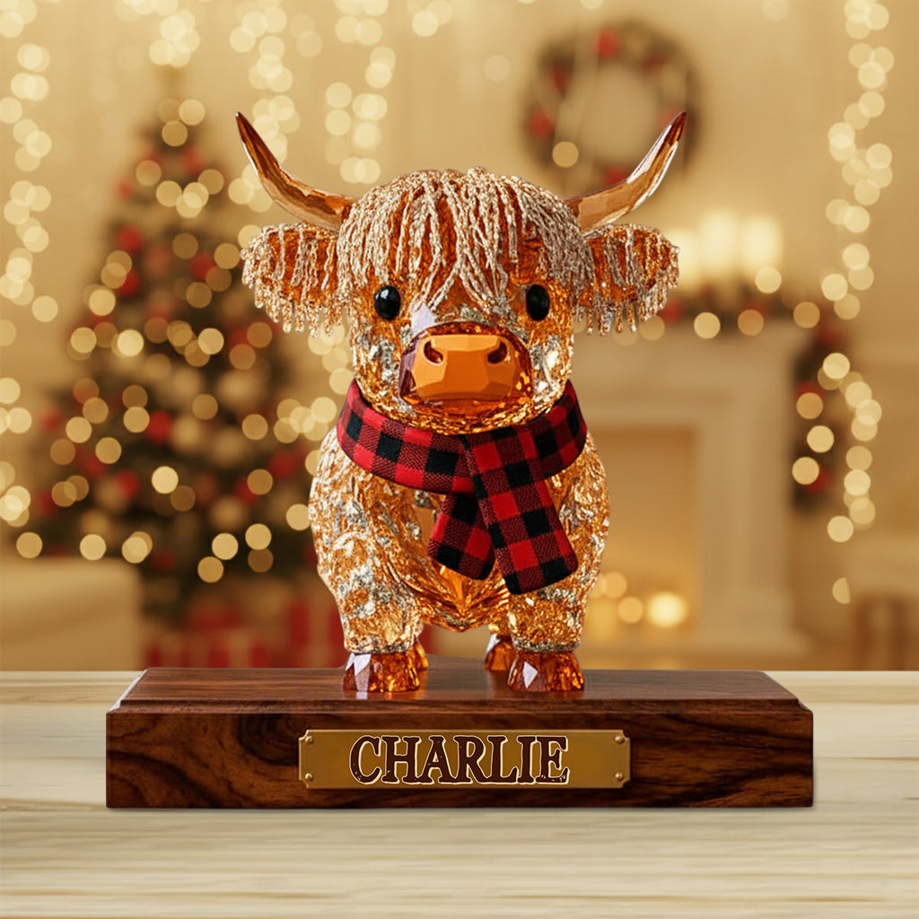 Cute Highland Cow - Personalized Highland Cow Custom Shaped Acrylic Plaque