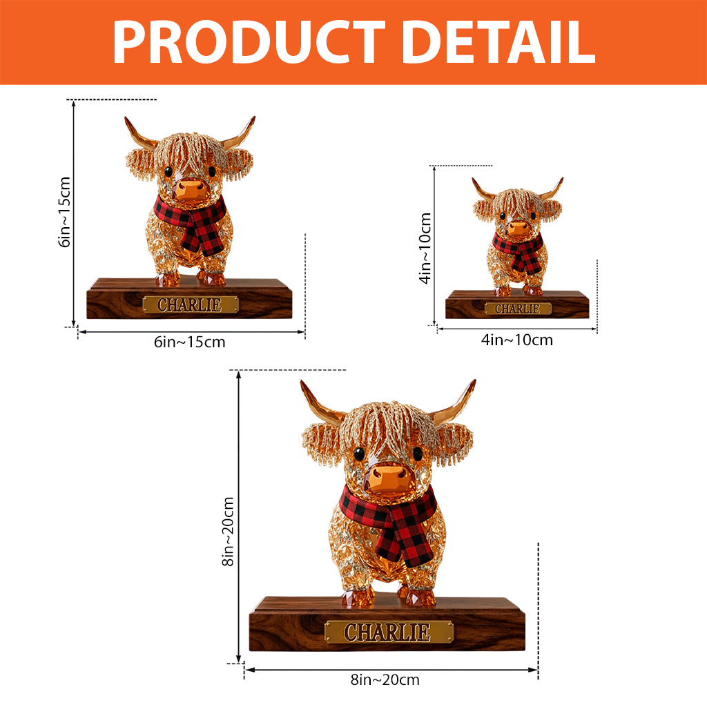 Cute Highland Cow - Personalized Highland Cow Custom Shaped Acrylic Plaque