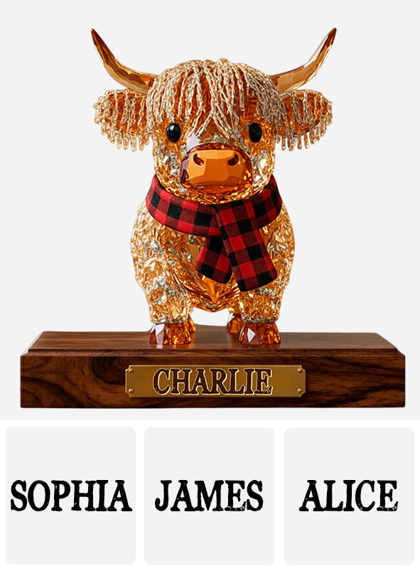 Cute Highland Cow - Personalized Highland Cow Custom Shaped Acrylic Plaque