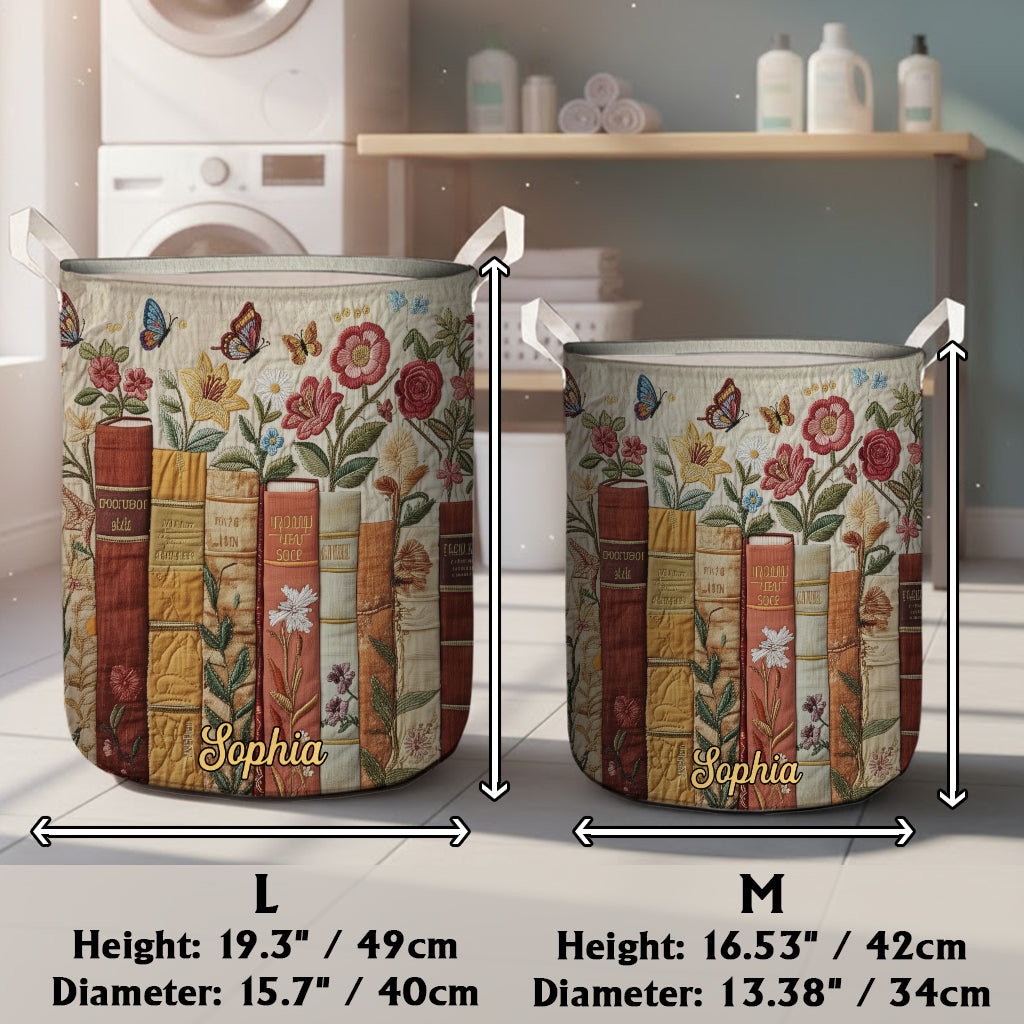 Fleurs de livres - Panier de rangement de livres personnalisé