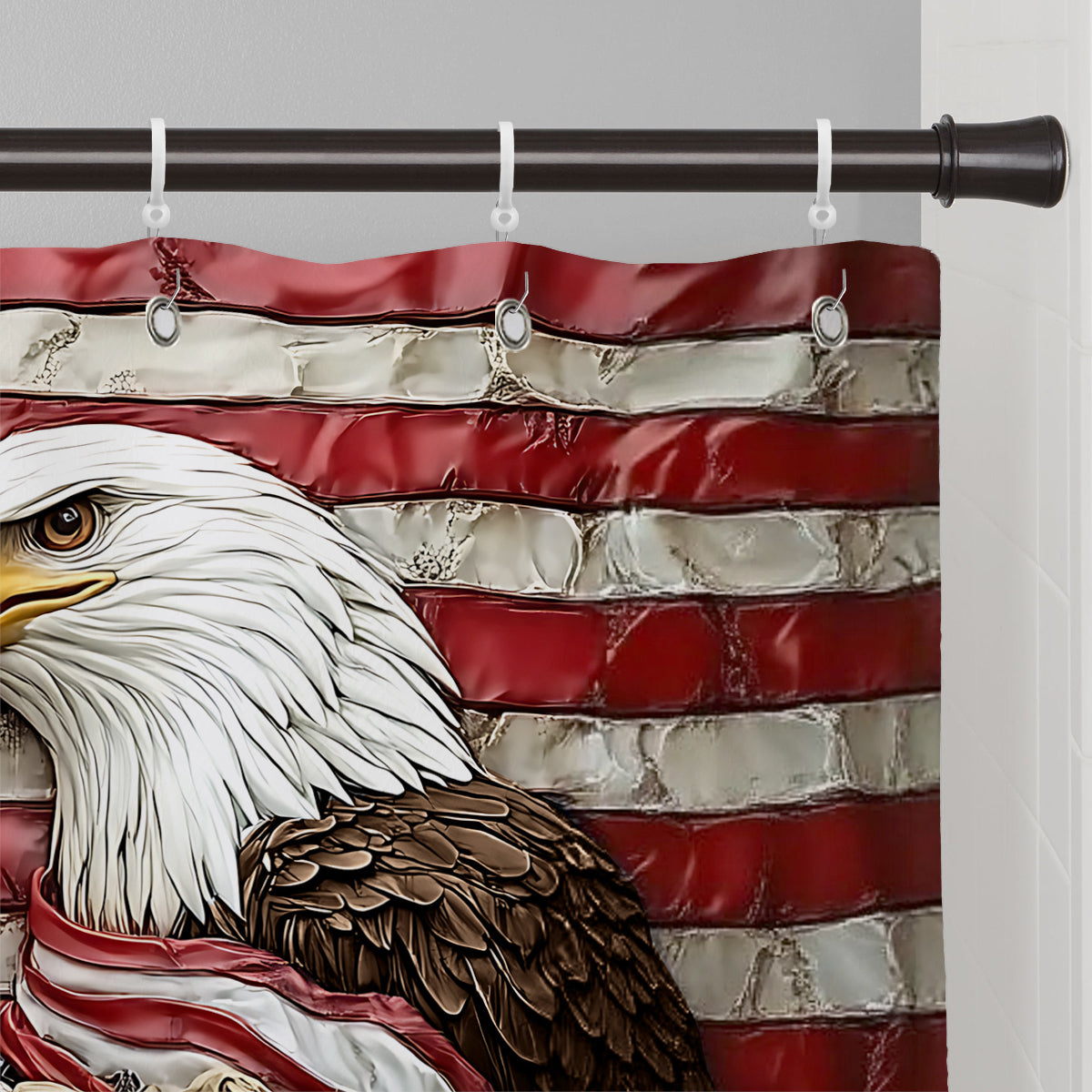 One Nation Under God - Personalized Bald Eagle Blackout Window Curtain/ Drapes Set