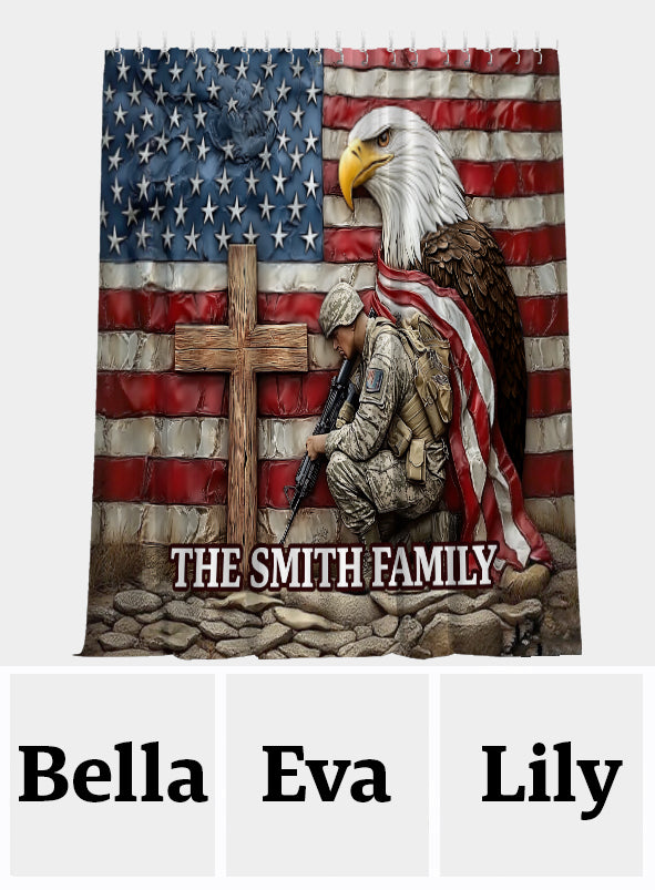 One Nation Under God - Personalized Bald Eagle Blackout Window Curtain/ Drapes Set