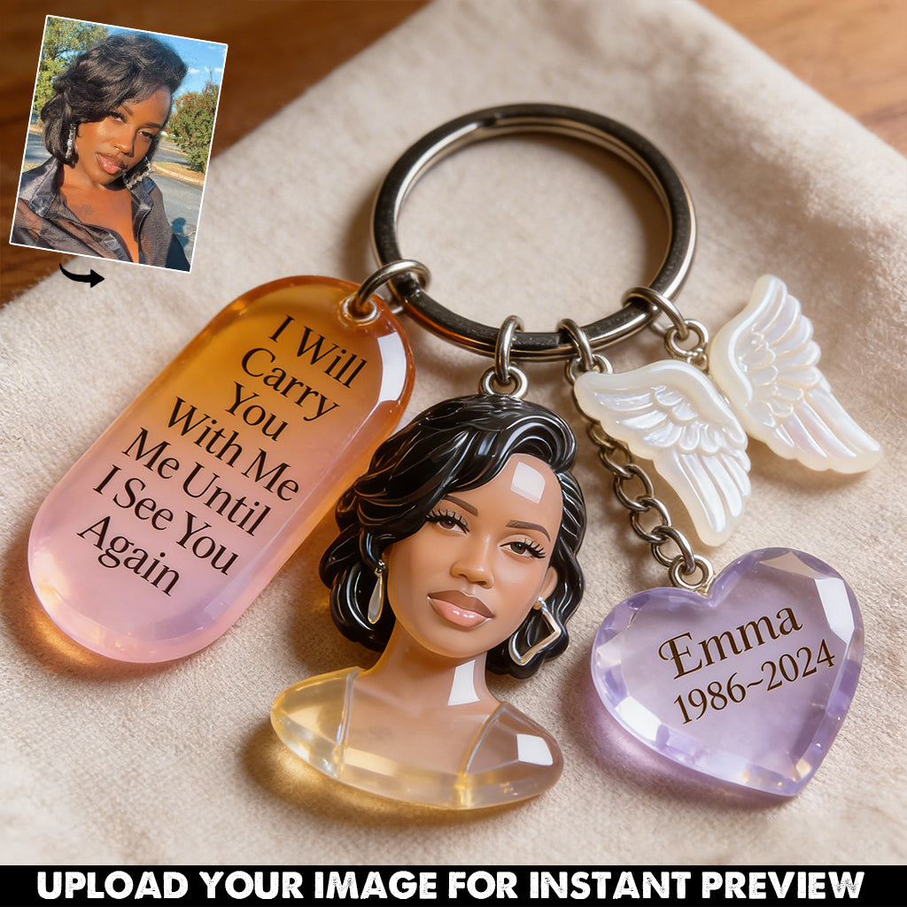 Custom Any Photo - Personalized Memorial Keychain With Charms
