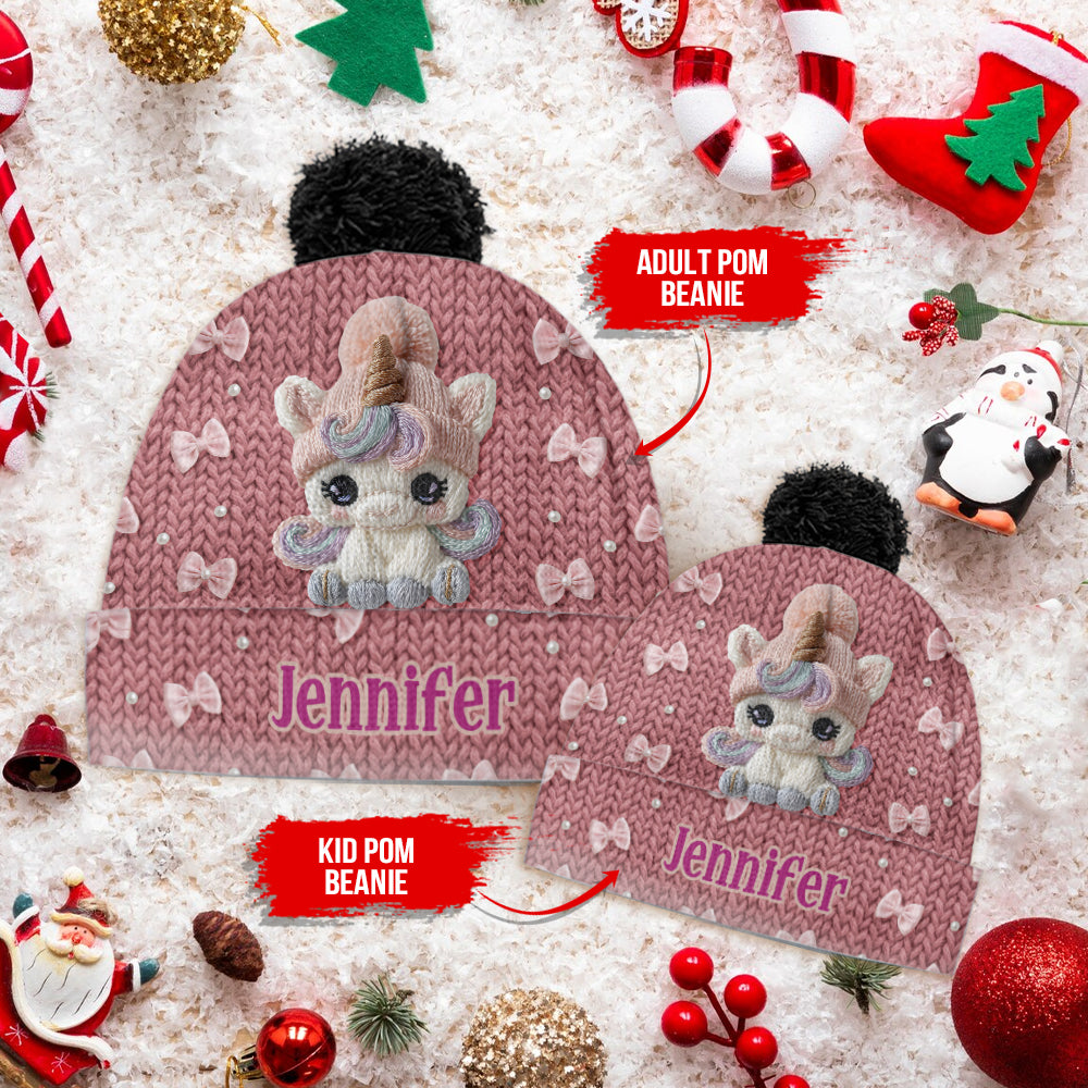Adorable Unicorn - Personalized Kid Beanie Hat