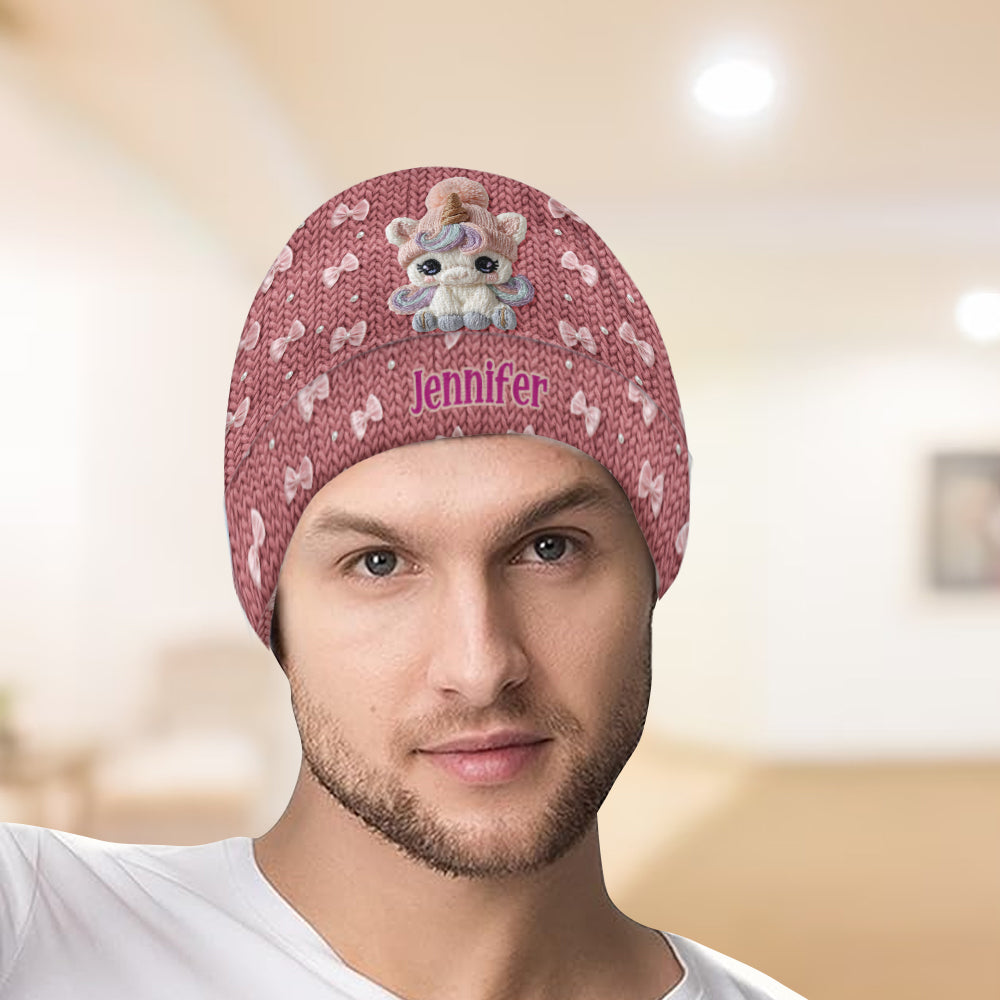 Adorable Unicorn - Personalized Kid Beanie Hat