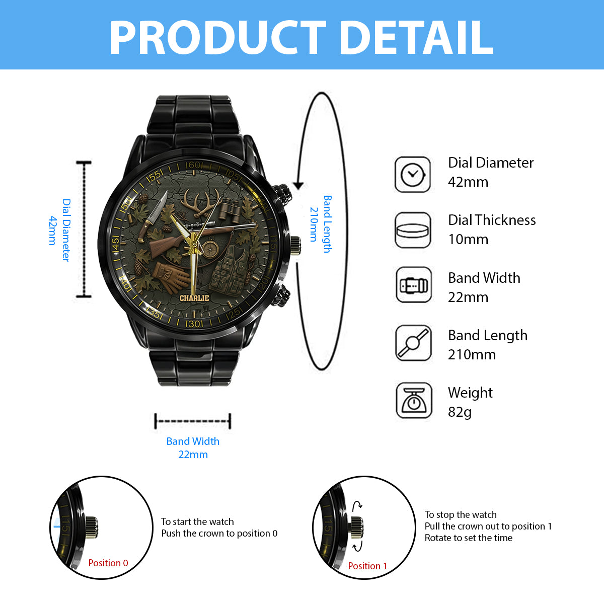 Montre de chasse personnalisée « Love Hunting »