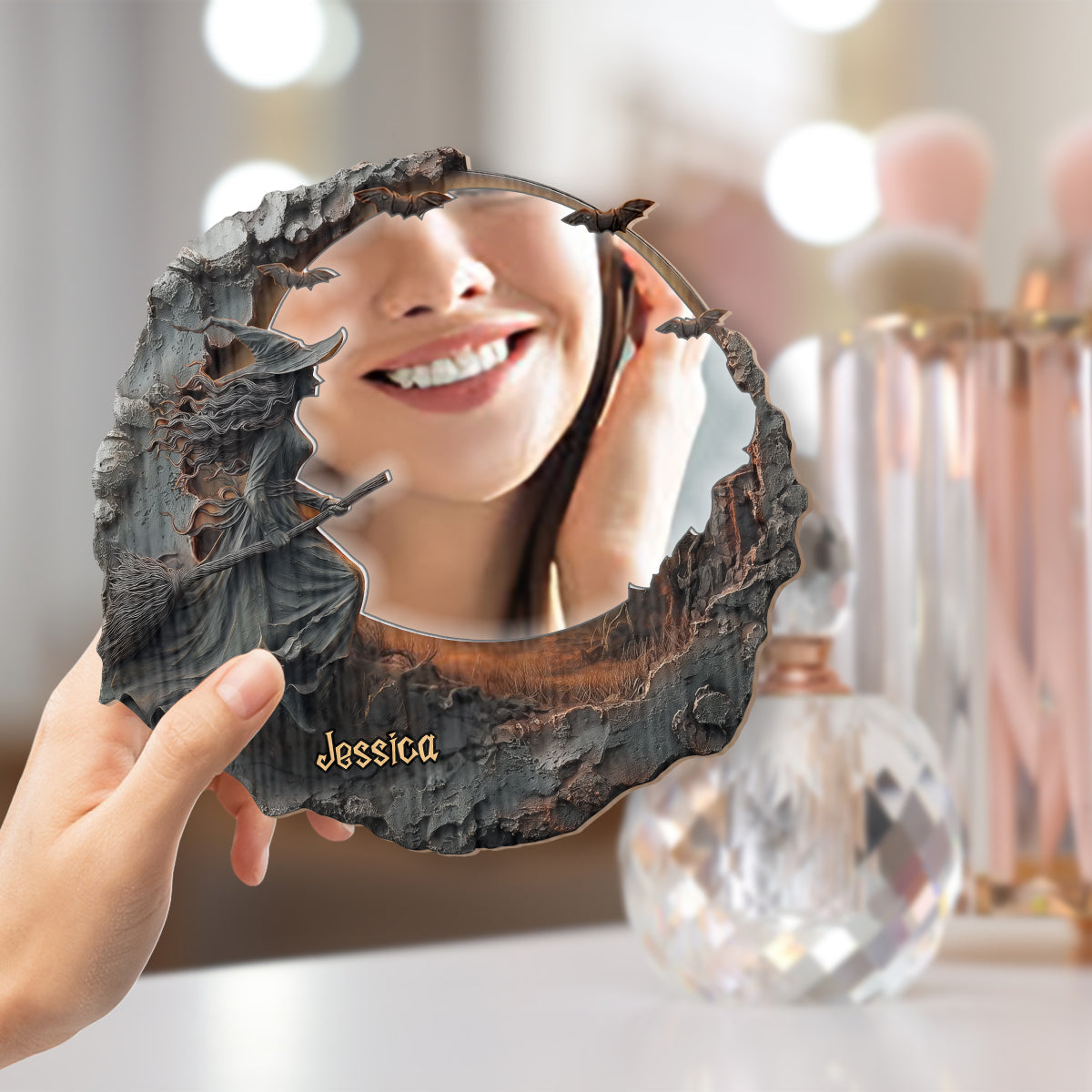 The Witch Is In - Personalized Witch Wall Hanging Mirror
