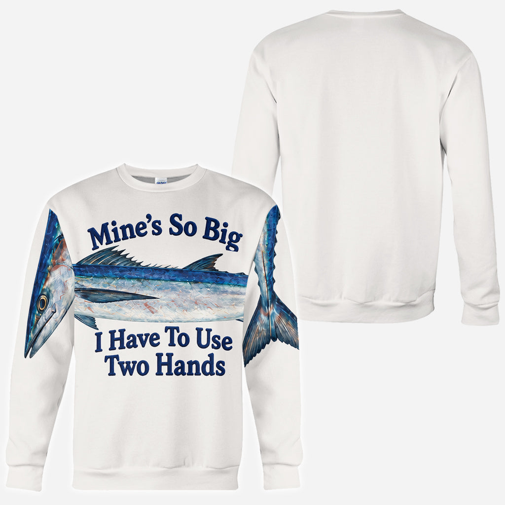 Mon T-shirt est si Grand que Je Dois Utiliser Deux Mains - T-shirt de Pêche Personnalisé