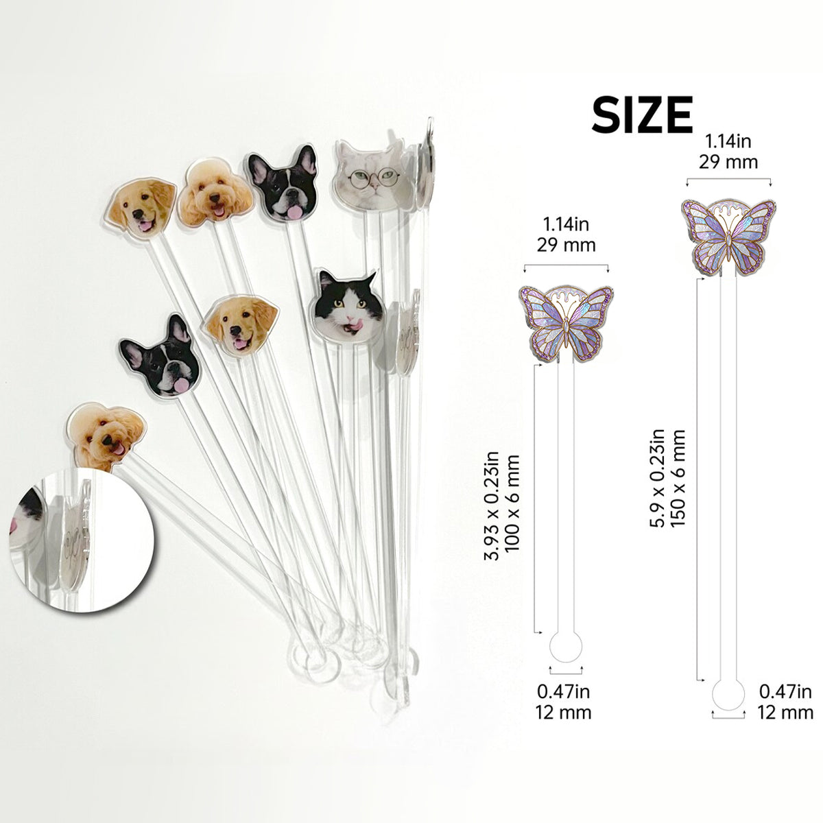 Just A Girl Who Loves Butterflies - Personalized Butterfly Set Accent Mug with Acrylic Stirrers