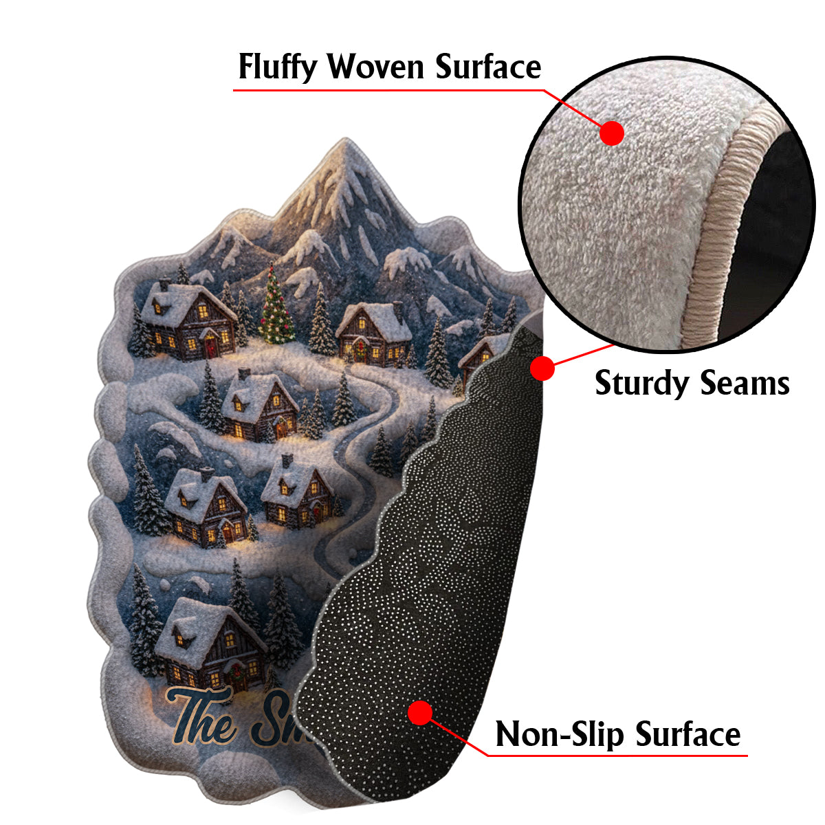 Snowy Mountain Village - Personalized Family Non-Slip Tufted Rug