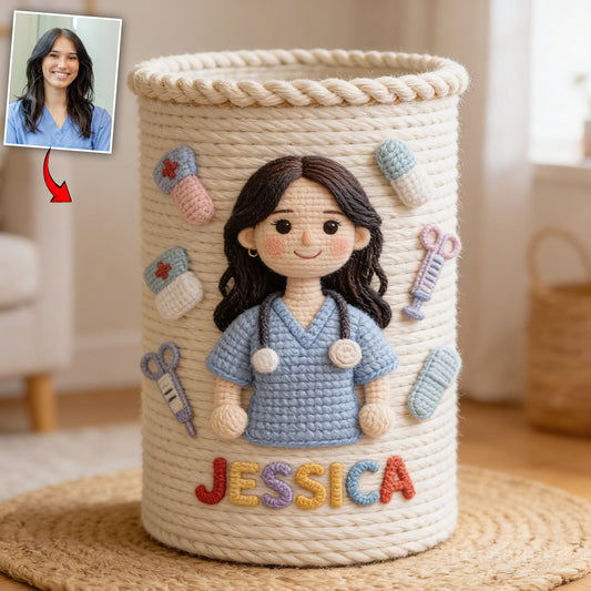 Any Photo Any Theme - Personalized Nurse Storage Basket