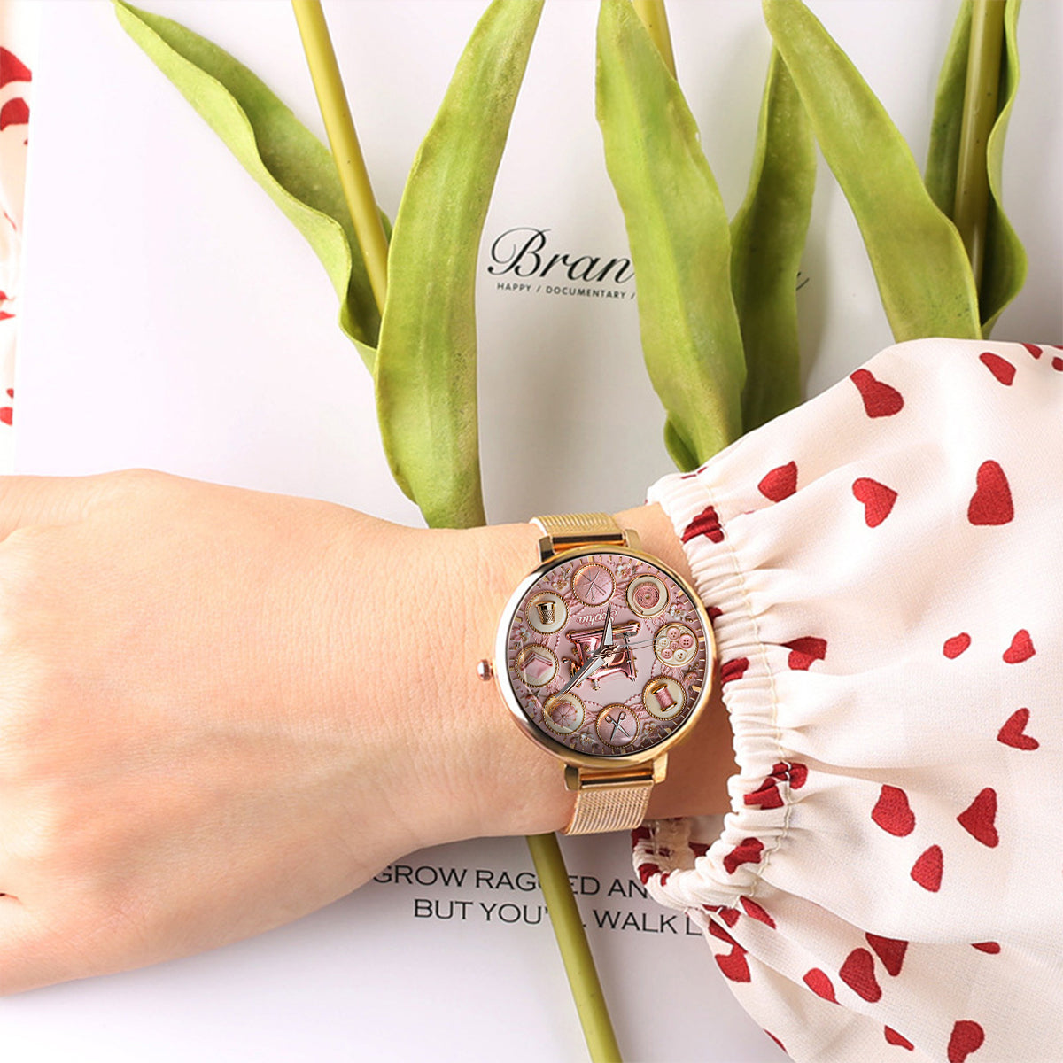 Love Sewing - Personalized Sewing Women Hand Watch