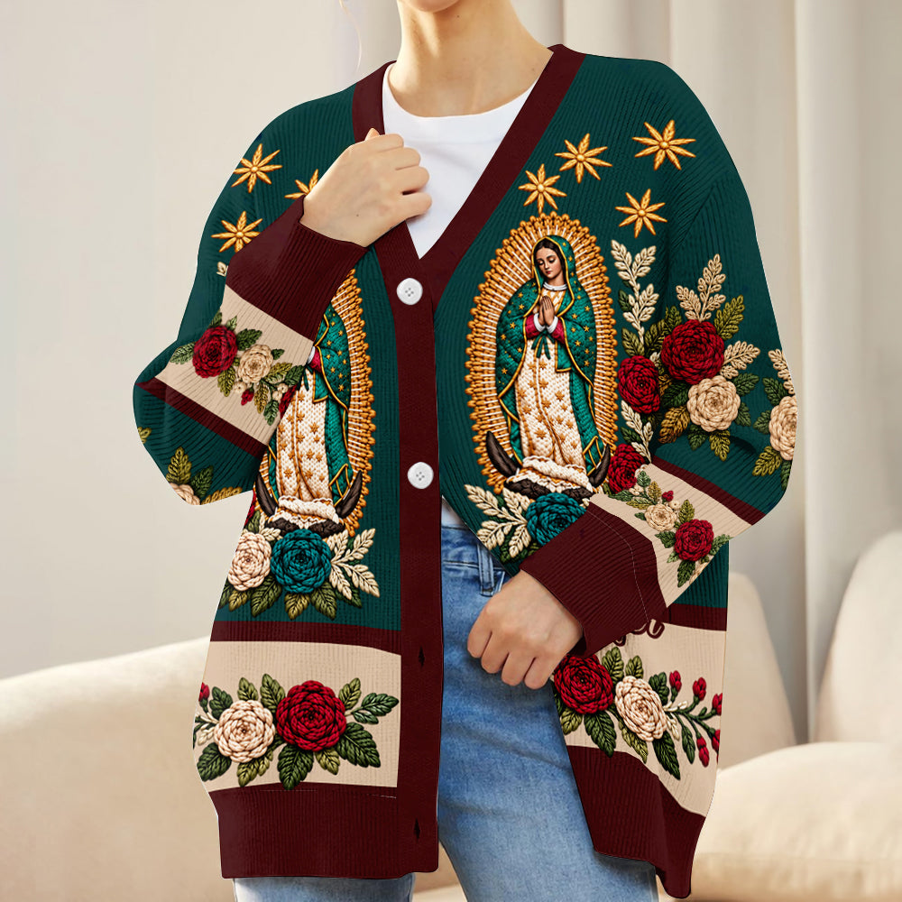 Blessed Mother - Personalized Christian Cardigan Sweater