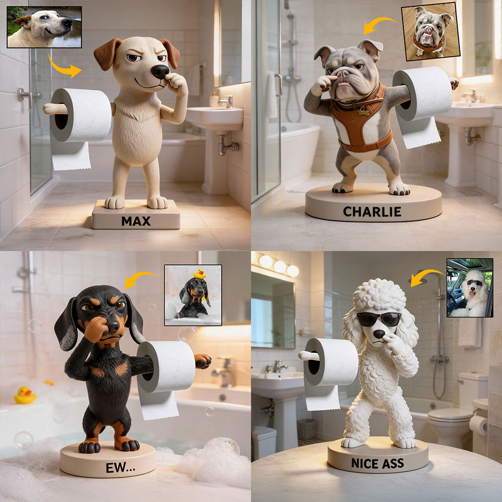 Funny Bathroom Decor - Personalized Dog Custom Shaped Acrylic Plaque