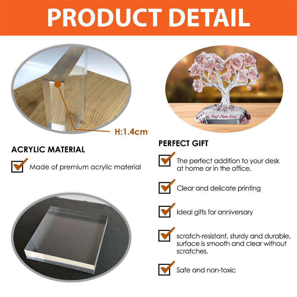 Best Mom Ever - Personalized Mother Custom Shaped Acrylic Plaque