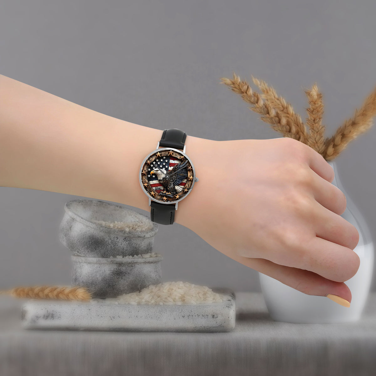 Starker Weißkopfseeadler – Personalisierte Weißkopfseeadler-Handuhr