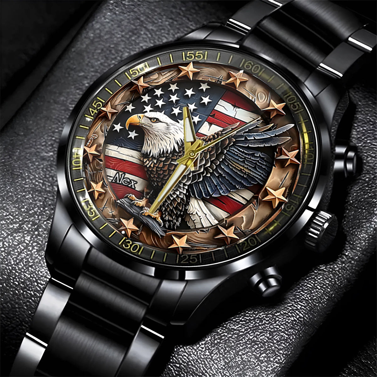Starker Weißkopfseeadler – Personalisierte Weißkopfseeadler-Handuhr