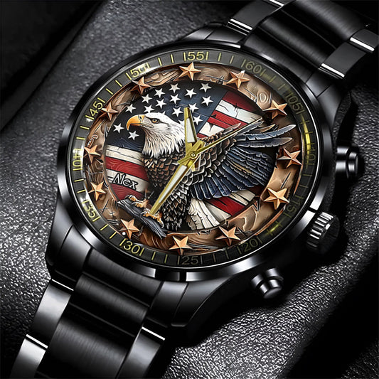 Starker Weißkopfseeadler – Personalisierte Weißkopfseeadler-Handuhr