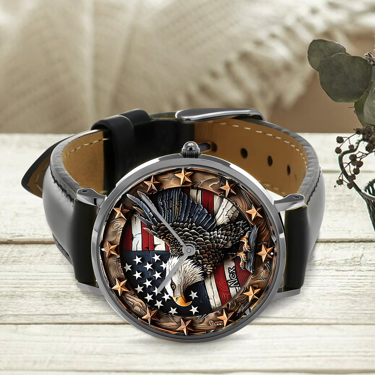 Starker Weißkopfseeadler – Personalisierte Weißkopfseeadler-Handuhr