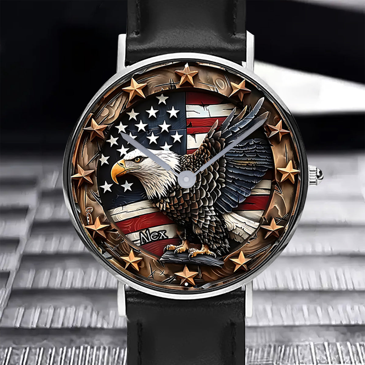 Starker Weißkopfseeadler – Personalisierte Weißkopfseeadler-Handuhr