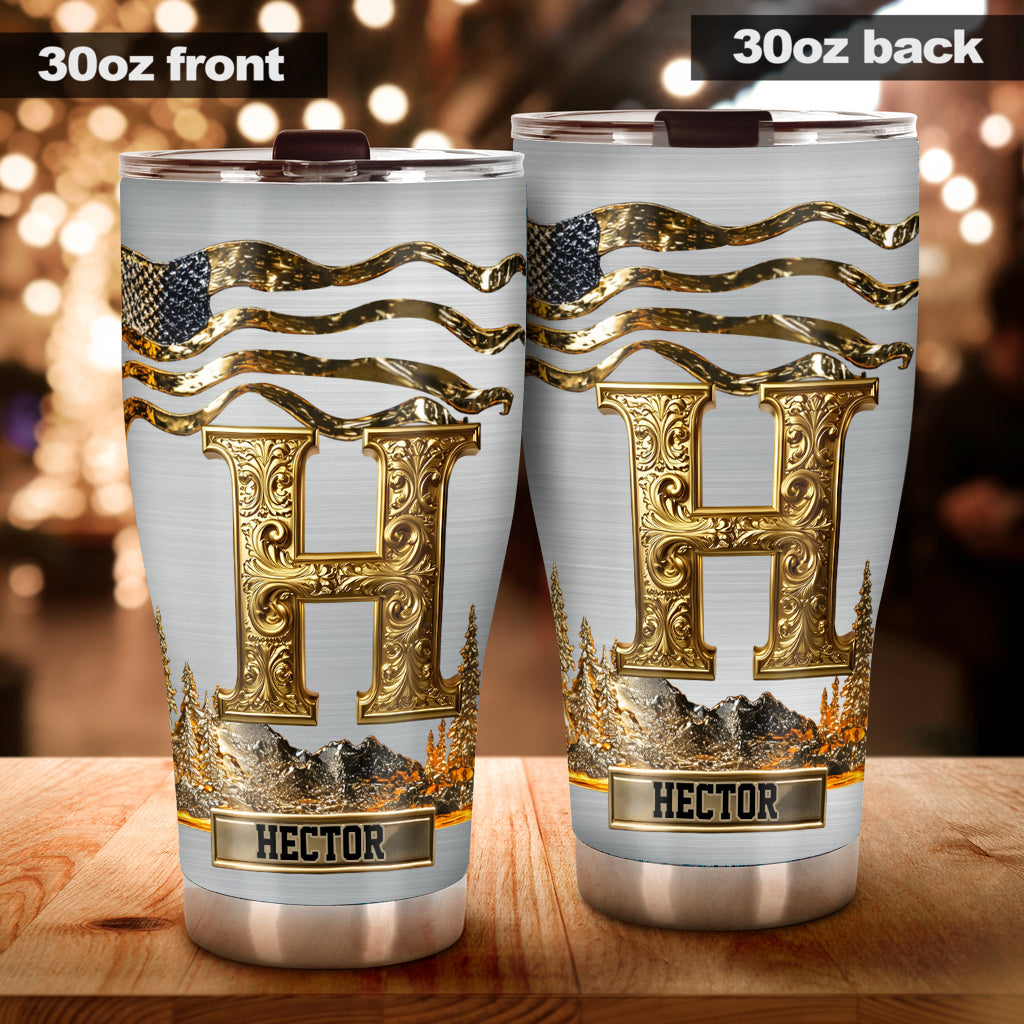 Name Initial Alphabet - Personalized Luxury Tumbler