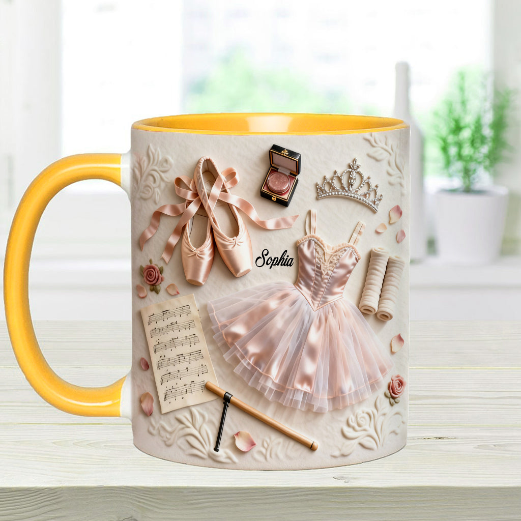 Liebe zum Ballett – Personalisierte Tasse und Untersetzer mit Ballettmotiv
