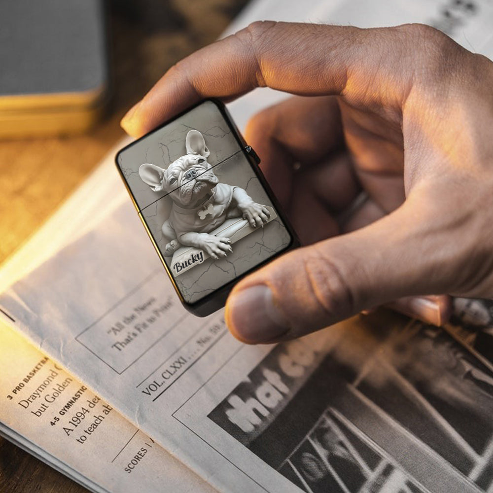 Französische Bulldogge – Personalisiertes Feuerzeug mit französischer Bulldogge