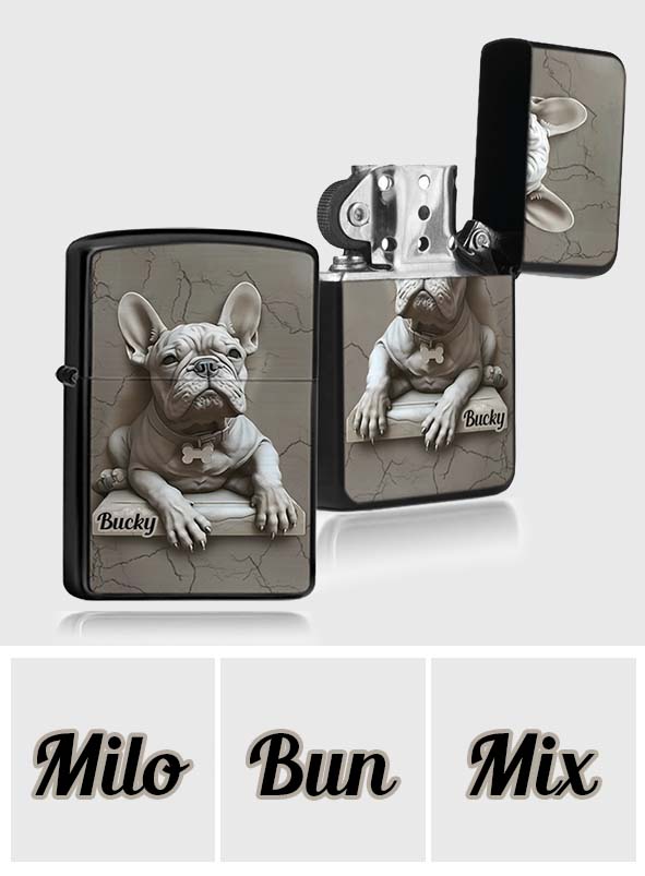 Französische Bulldogge – Personalisiertes Feuerzeug mit französischer Bulldogge