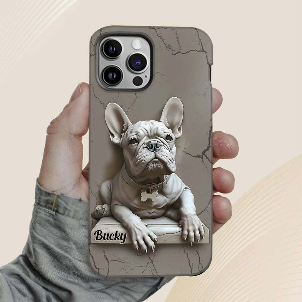 Französische Bulldogge – Personalisierte Handyhülle mit Französische-Bulldogge-Vollbild