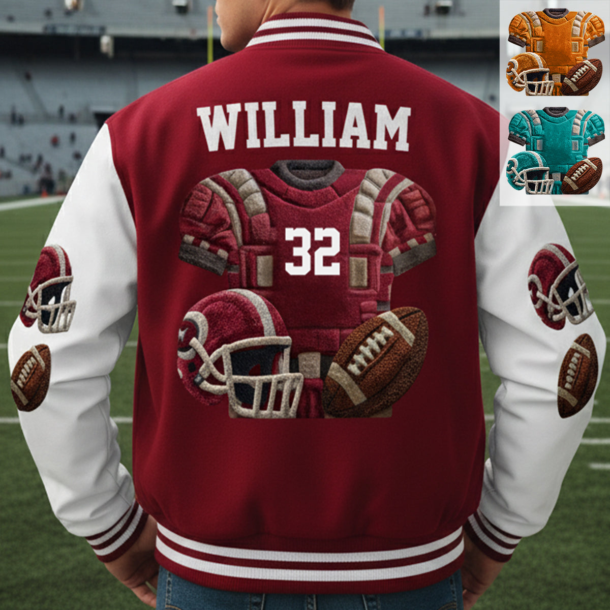 Liebe zum Football – Personalisierte Football-Collegejacke