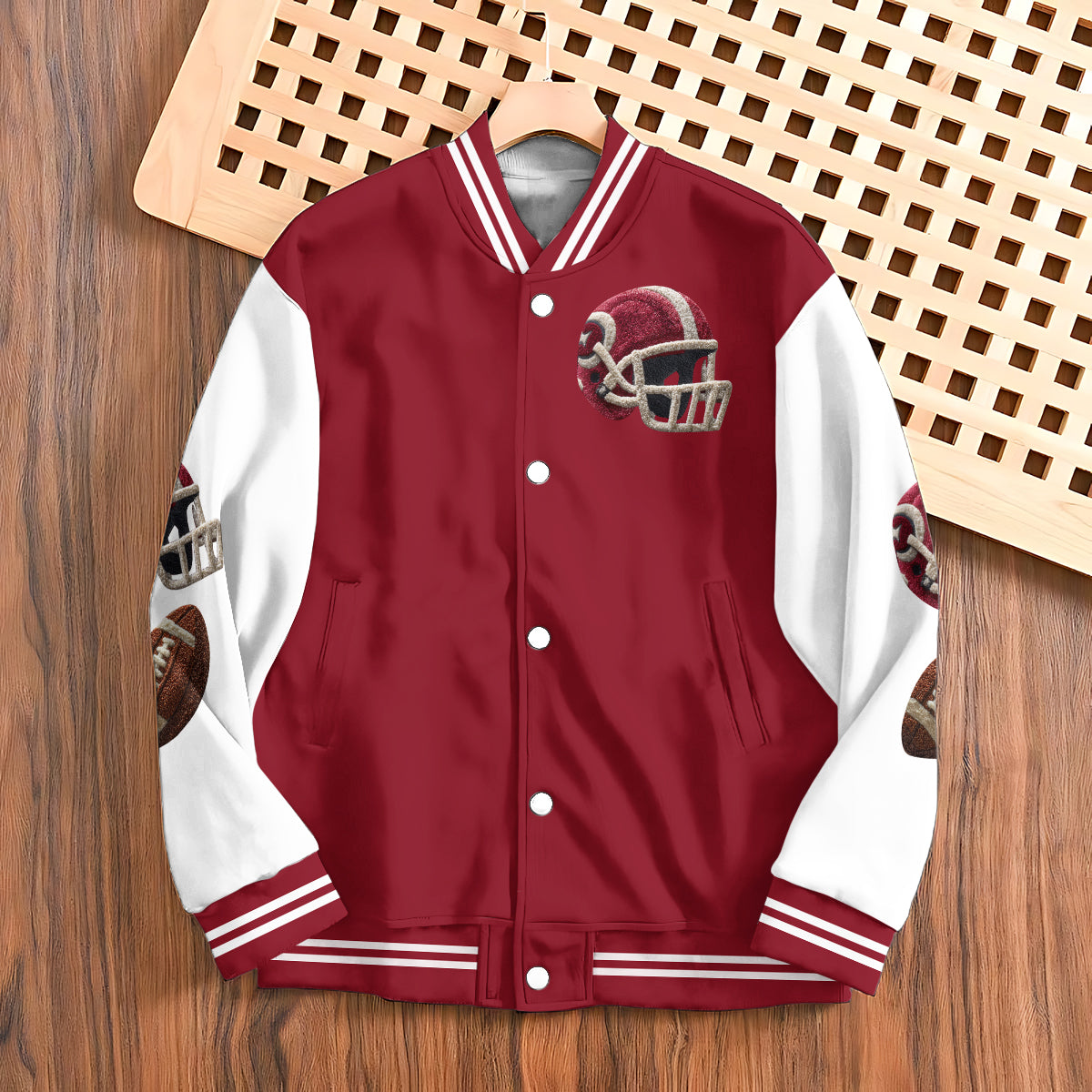 Liebe zum Football – Personalisierte Football-Collegejacke