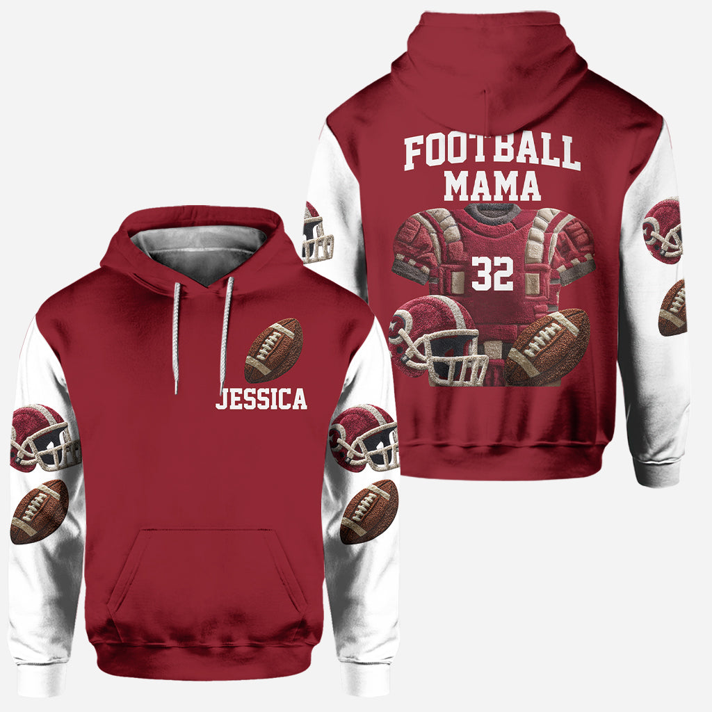 Proud Football Mama, Grandma,... - Personalized Football Hoodie and Leggings