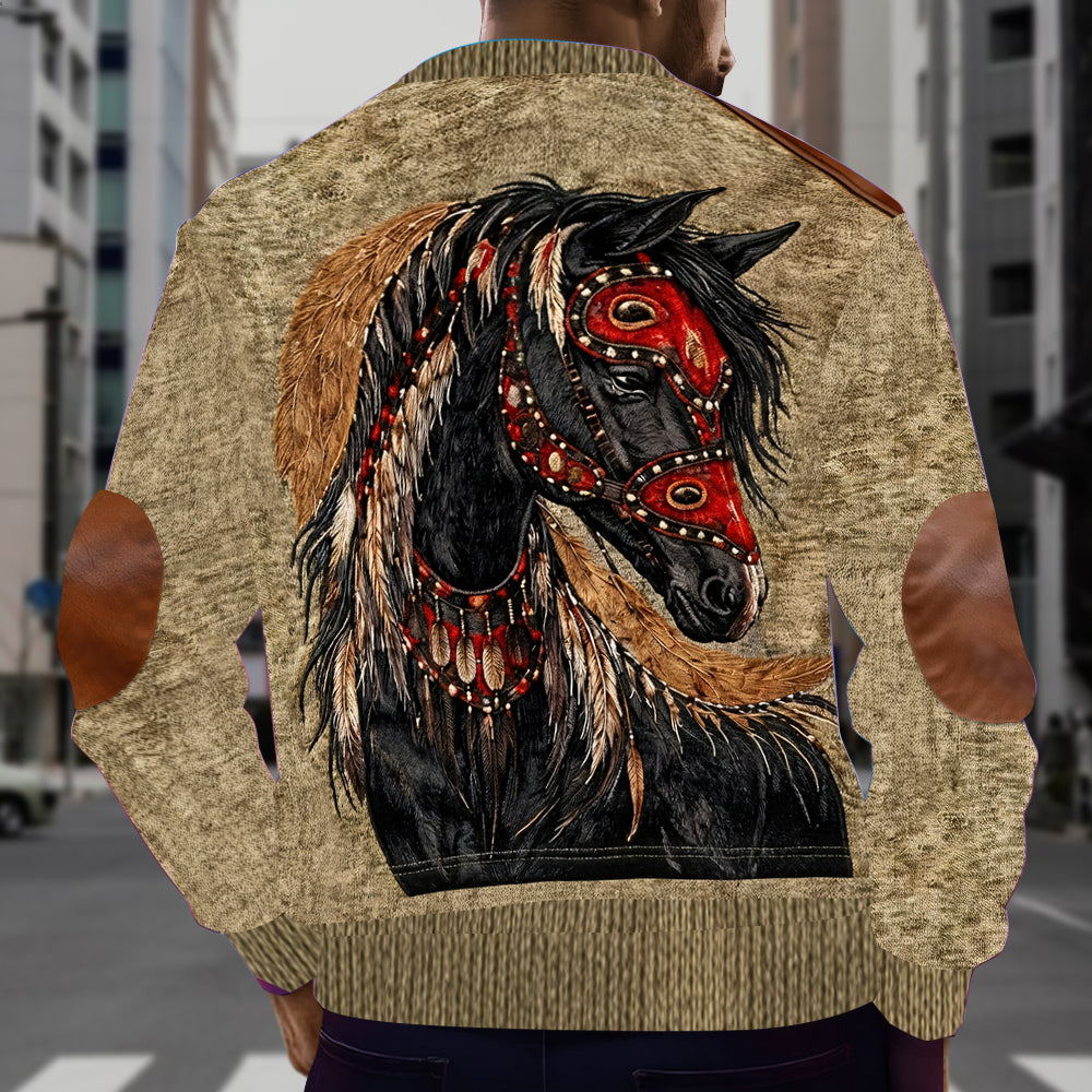 Indigenous - Personalized American Indian Men Zip-Up Sweatshirt