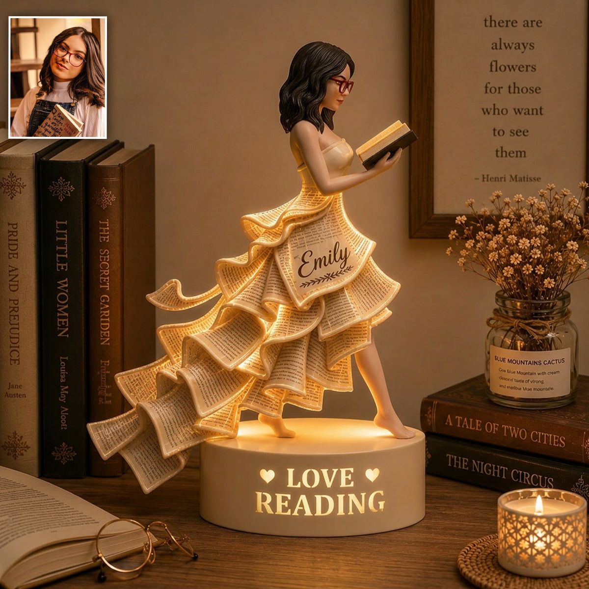Love Books - Personalized Book Acrylic LED Night Light