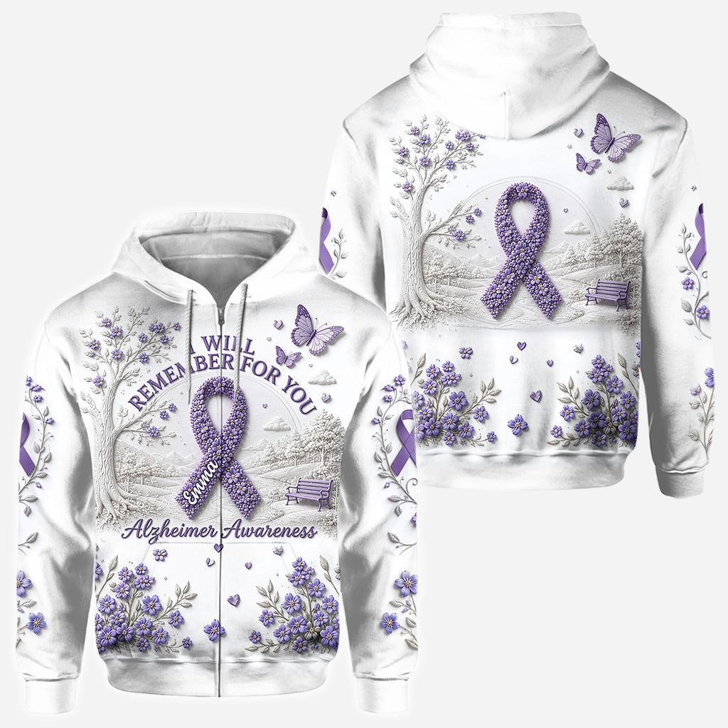 I Will Remember For You Purple - Personalized Alzheimer Awareness All Over Shirt