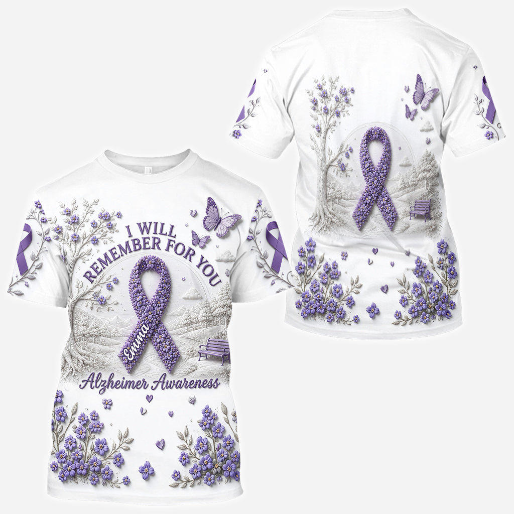 I Will Remember For You Purple - Personalized Alzheimer Awareness All Over Shirt