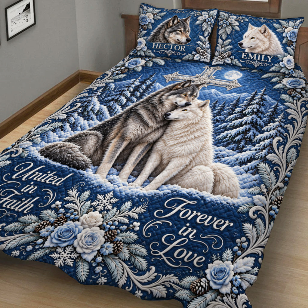 Vereint im Glauben - Personalisierbares Wolf Quilt Set