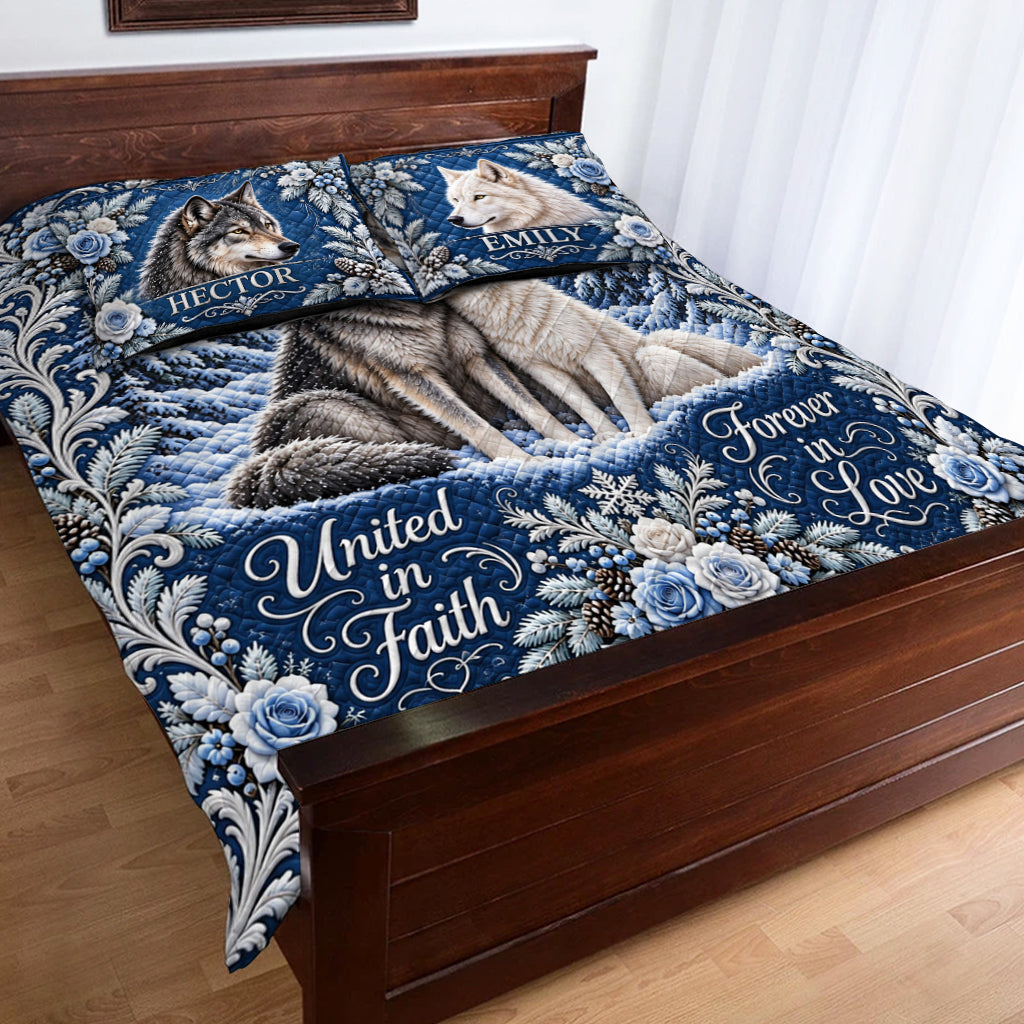 Vereint im Glauben - Personalisierbares Wolf Quilt Set
