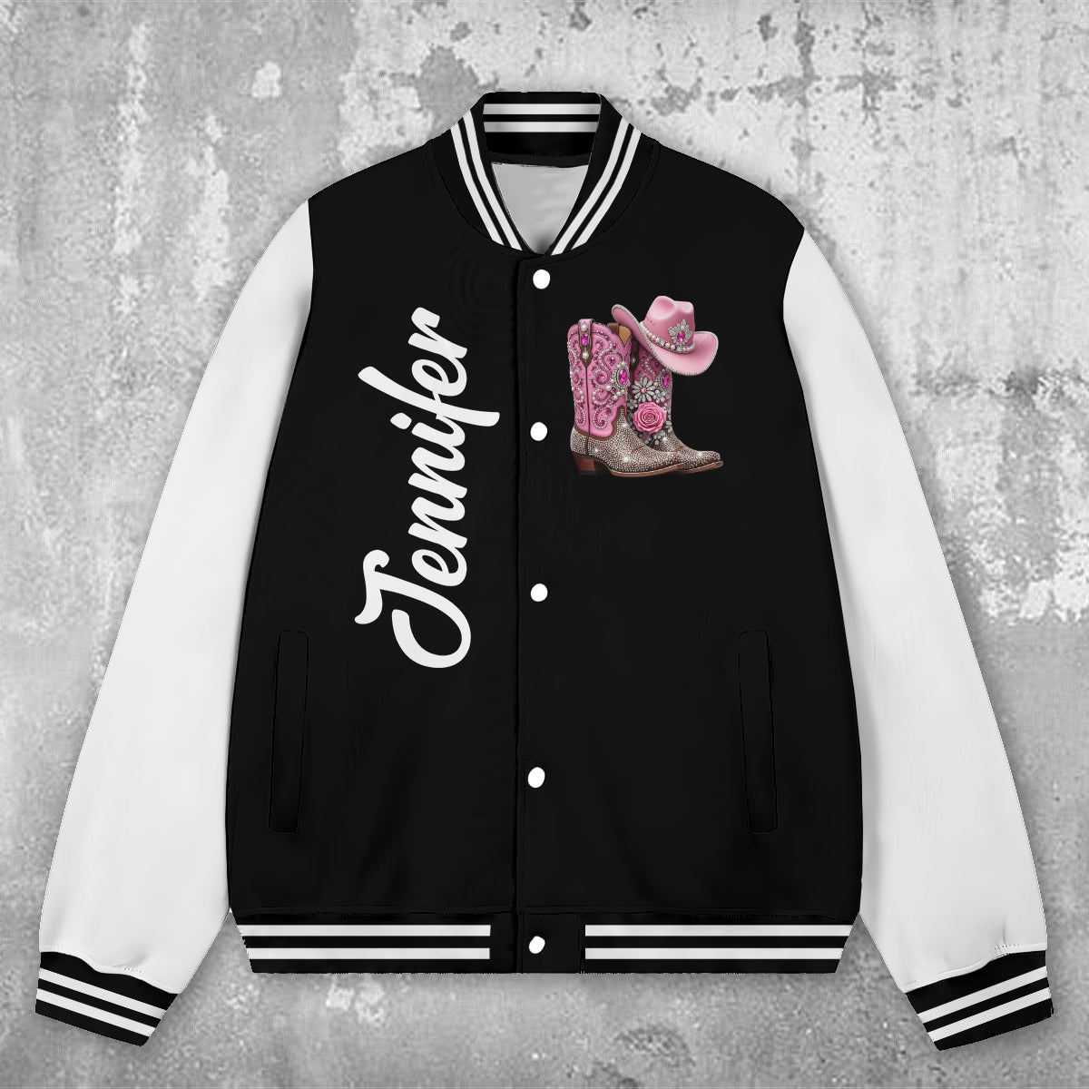 Cowgirl Boots - Personalized Cowgirl Varsity Jacket