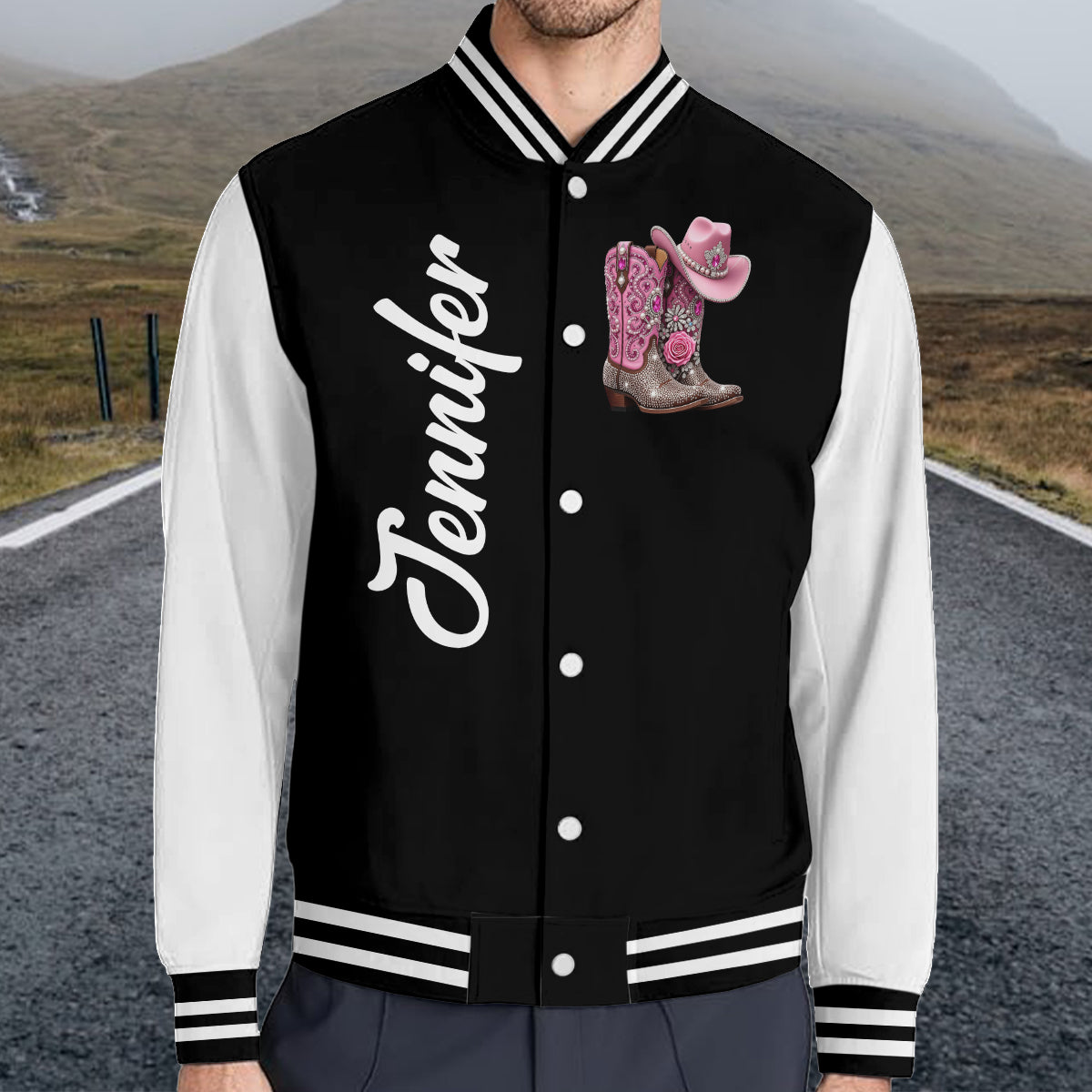 Cowgirl Boots - Personalized Cowgirl Varsity Jacket