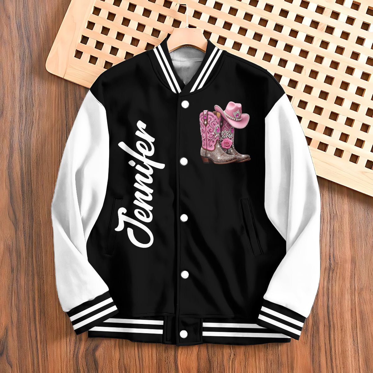 Cowgirl Boots - Personalized Cowgirl Varsity Jacket