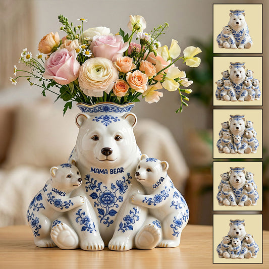 Maman Ours - Pot en Acrylique Personnalisé pour Mère