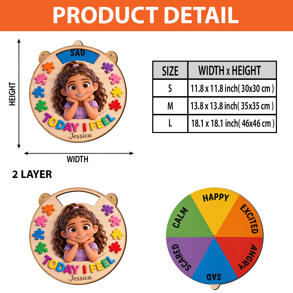 Today I Feel - Personalized Autism Awareness Spinner Sign Custom Shape