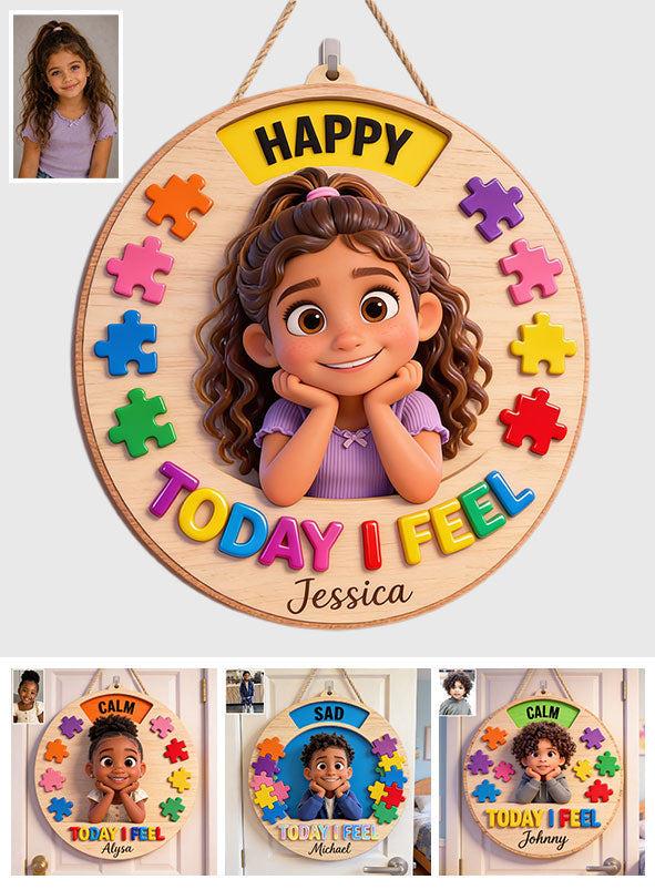 Today I Feel - Personalized Autism Awareness Spinner Sign Custom Shape