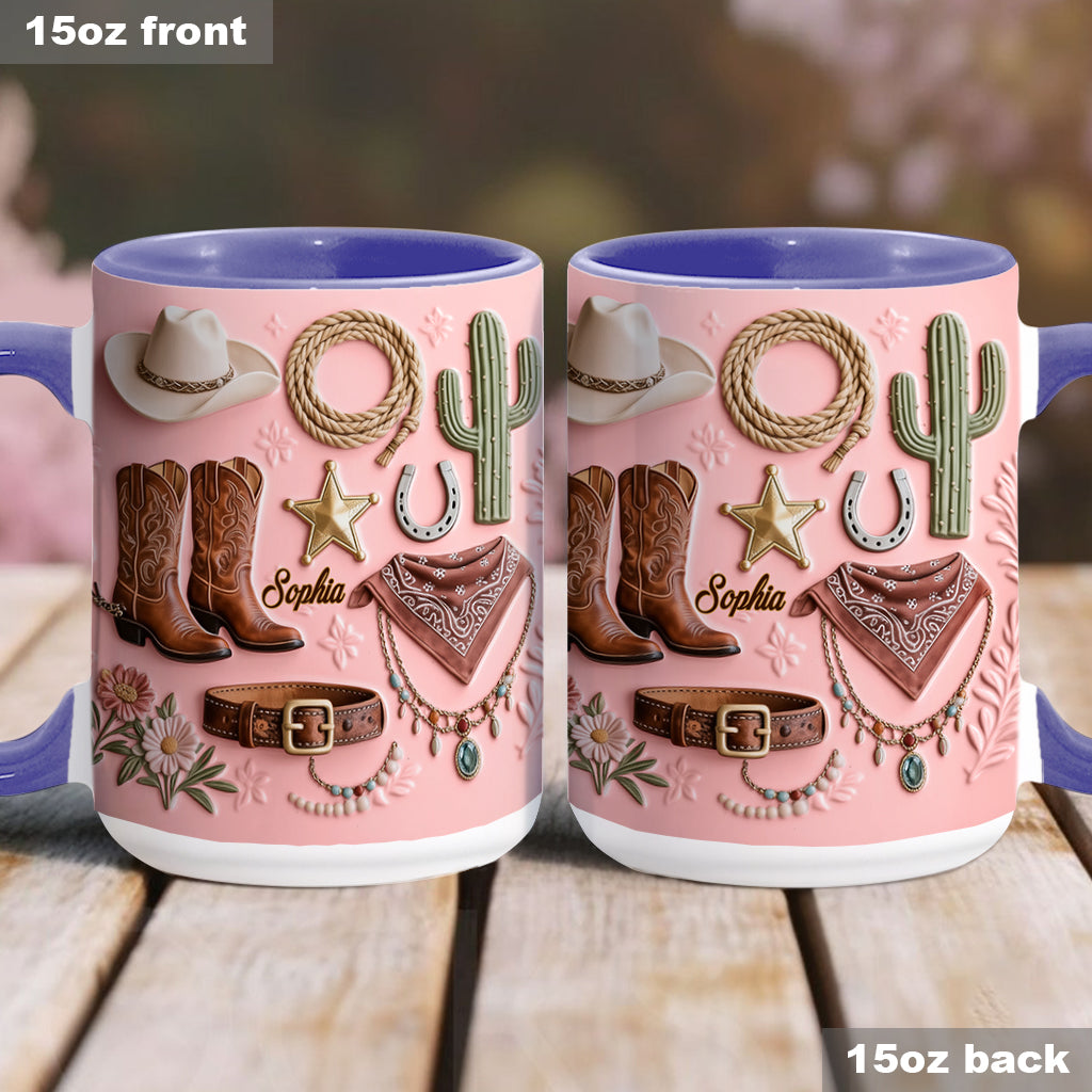 Cowgirl - Personalized Cowgirl Accent Mug & Coaster
