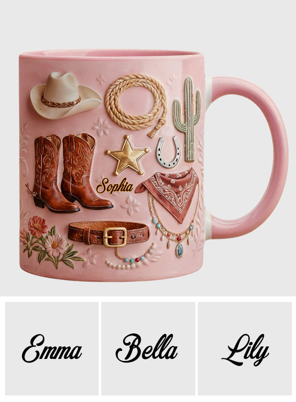 Cowgirl - Personalized Cowgirl Accent Mug & Coaster