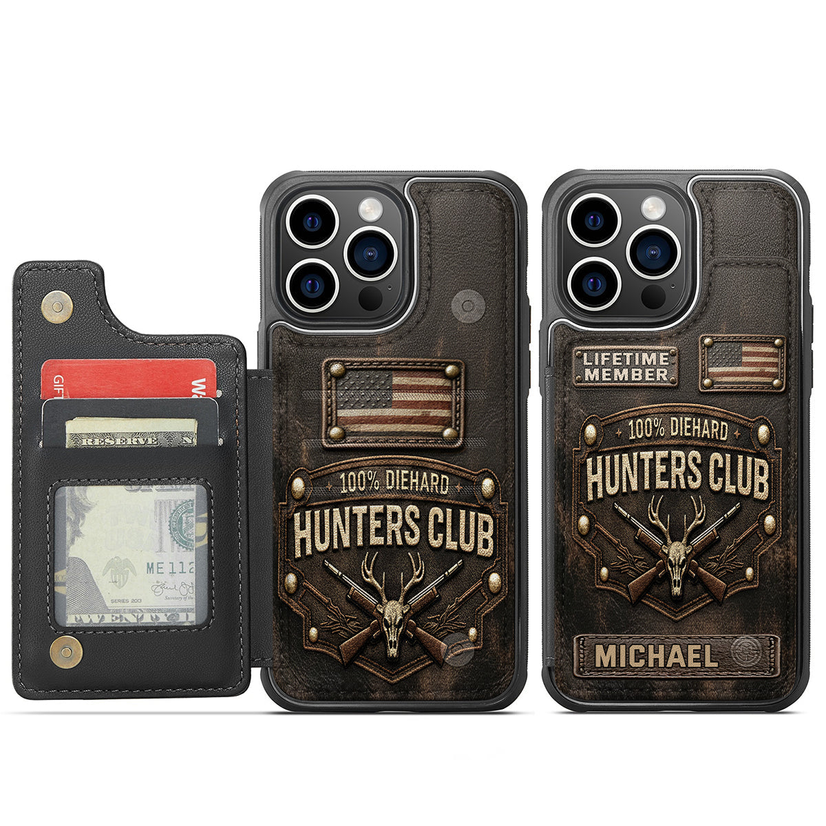 Die Hard Hunter Club - Personalized Hunting Fully Printed Wallet Phone Case