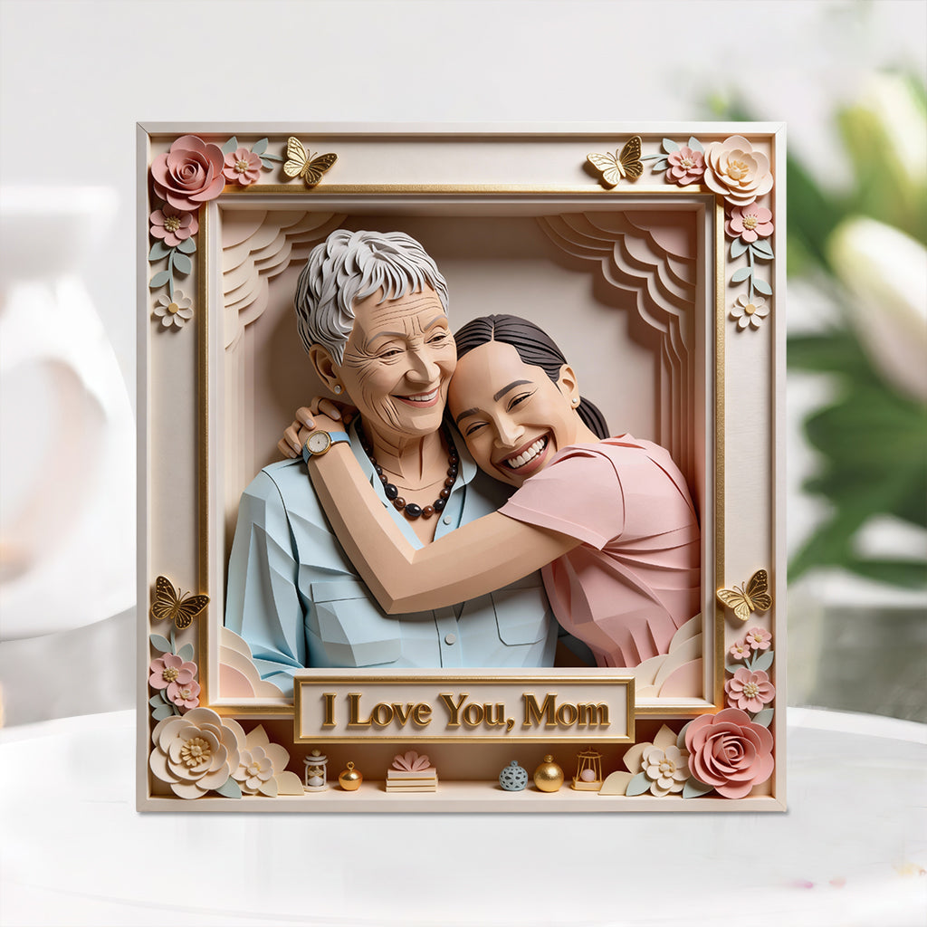 Love Mom, Love Grandma - Personalized Mother Custom Shaped Acrylic Plaque