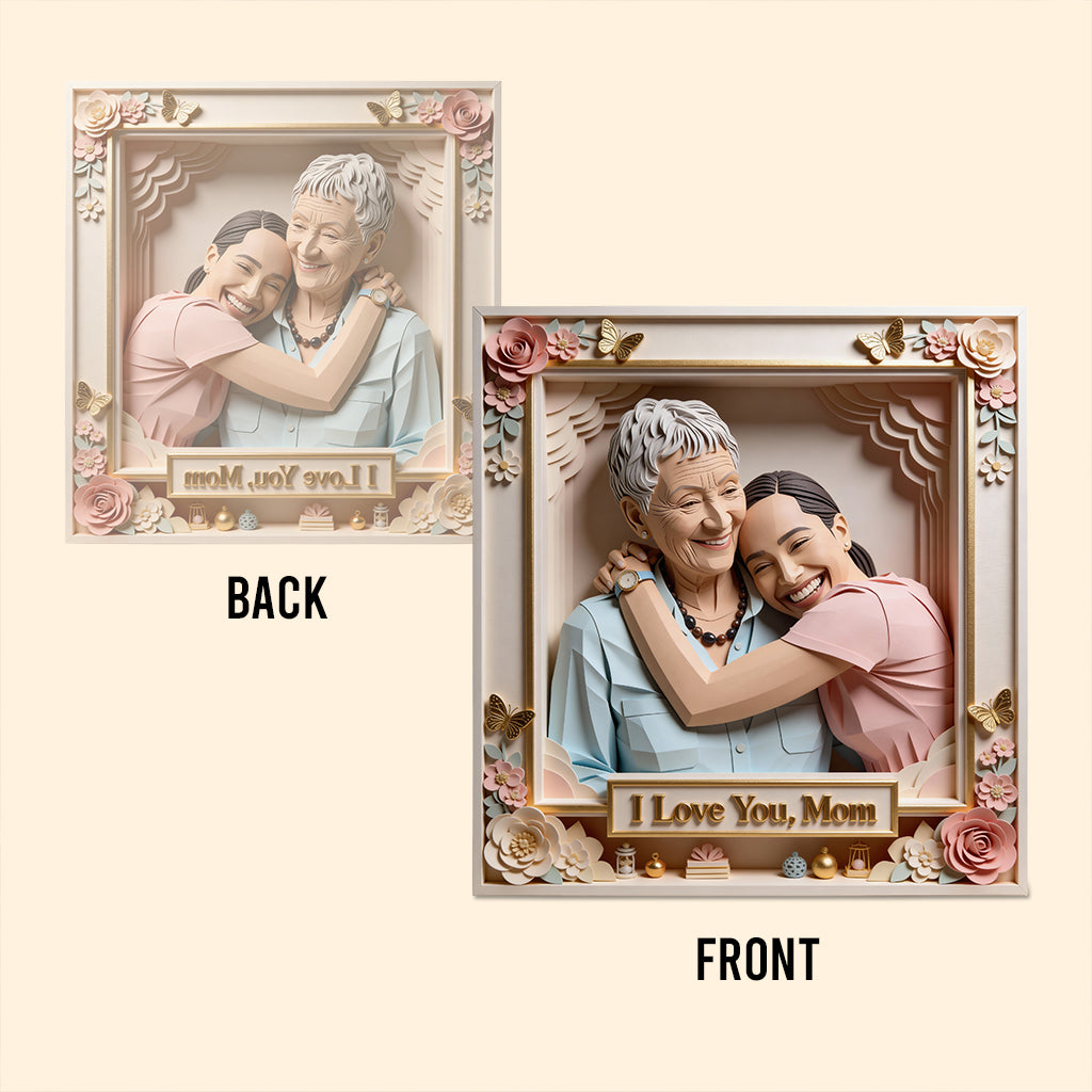 Love Mom, Love Grandma - Personalized Mother Custom Shaped Acrylic Plaque